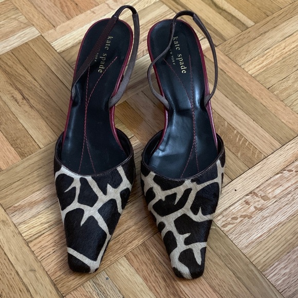 Kate Spade NY - “Millie” Tan Calf Hair Slingback Heels - Women’s 7 - Picture 1 of 15